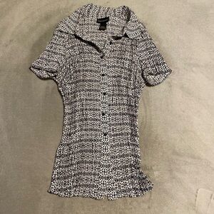 Lane Bryant Black and White Button Down Shirt